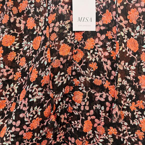 MISA Los Angeles NWT Red & Black Floral Ruffle Blouse Top – Medium - Picture 11 of 15